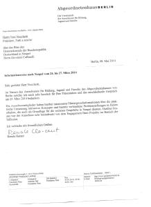 Lettera del ministro tedesco al nostro Presidente