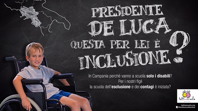 Complimenti presidente De Luca! La Campania è al primo posto nel progetto “Scuola dell’ESCLUSIONE”. Notizie